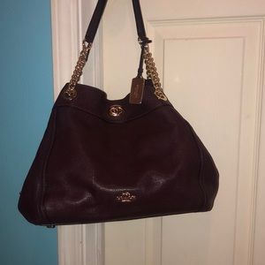 Leather Maroon Coach bag!!👛